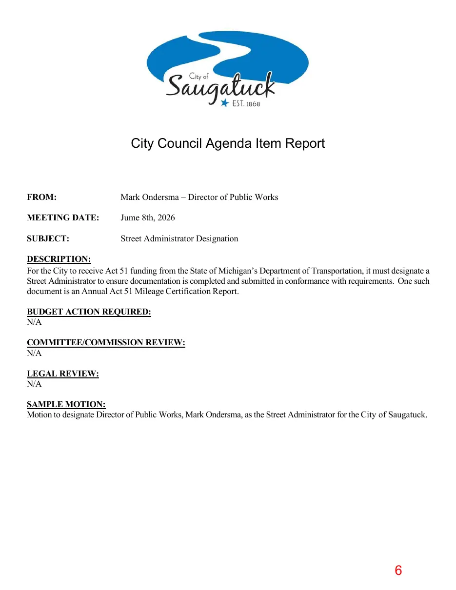 Page 6 of the packet; its text follows