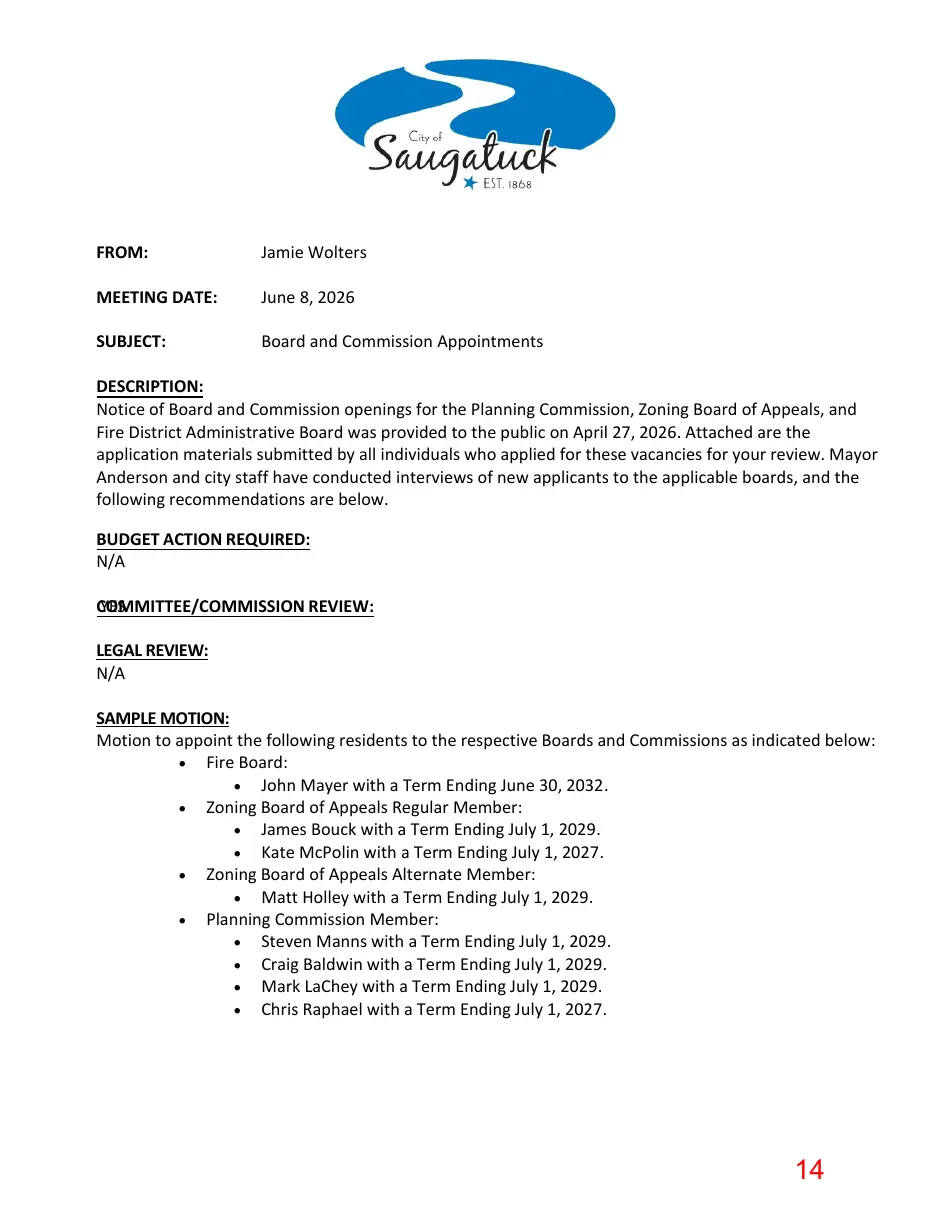 Page 14 of the packet; its text follows