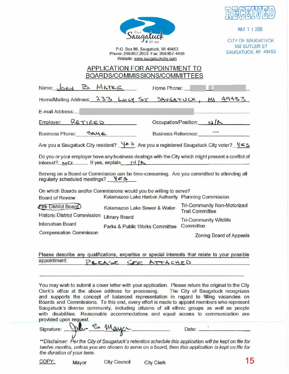 Page 15 of the packet, a scanned page