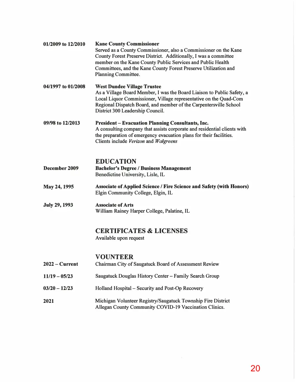 Page 20 of the packet; its text follows