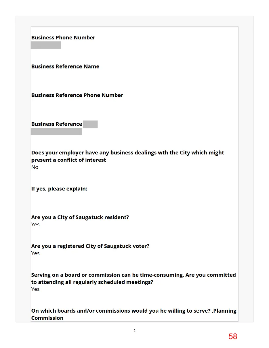 Page 58 of the packet, a scanned page