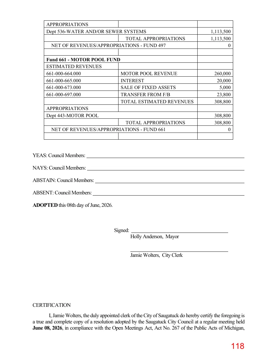 Page 118 of the packet; its text follows