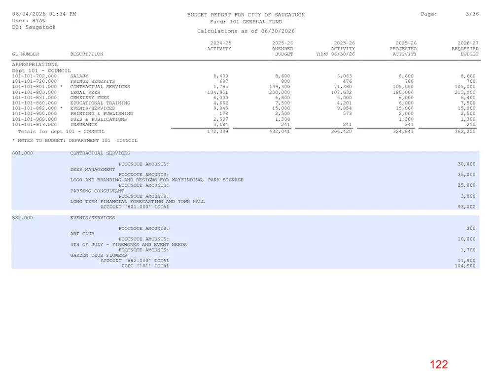 Page 122 of the packet; its text follows