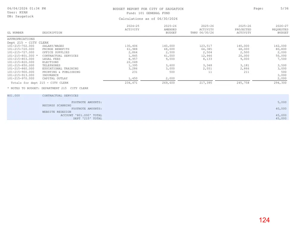 Page 124 of the packet; its text follows