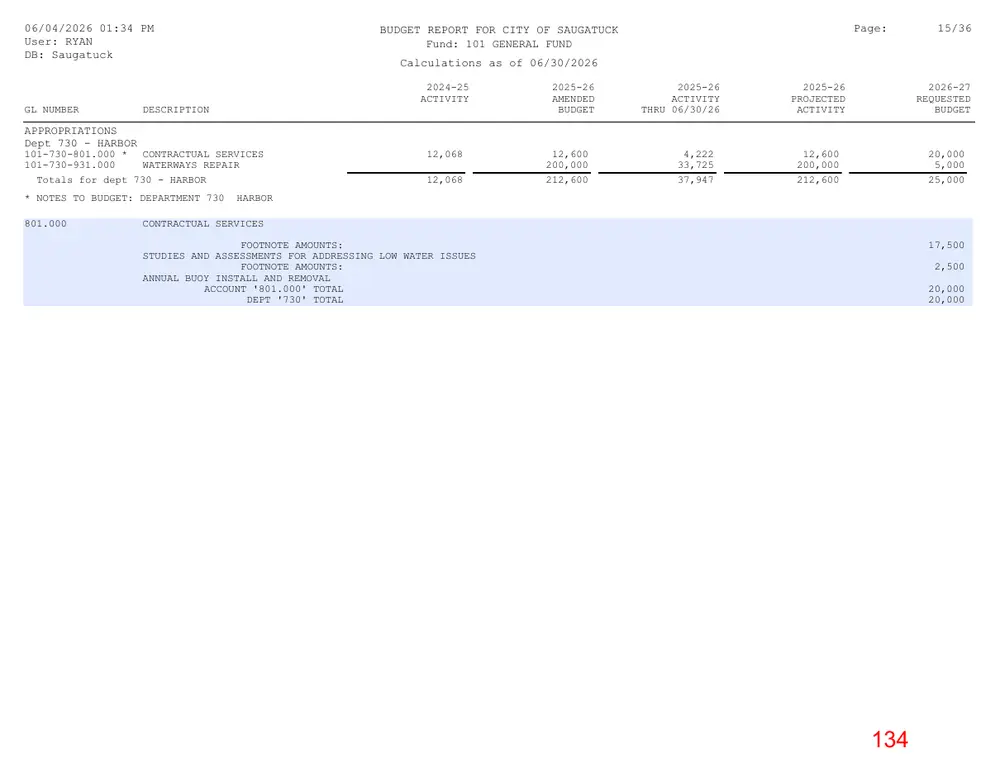 Page 134 of the packet; its text follows
