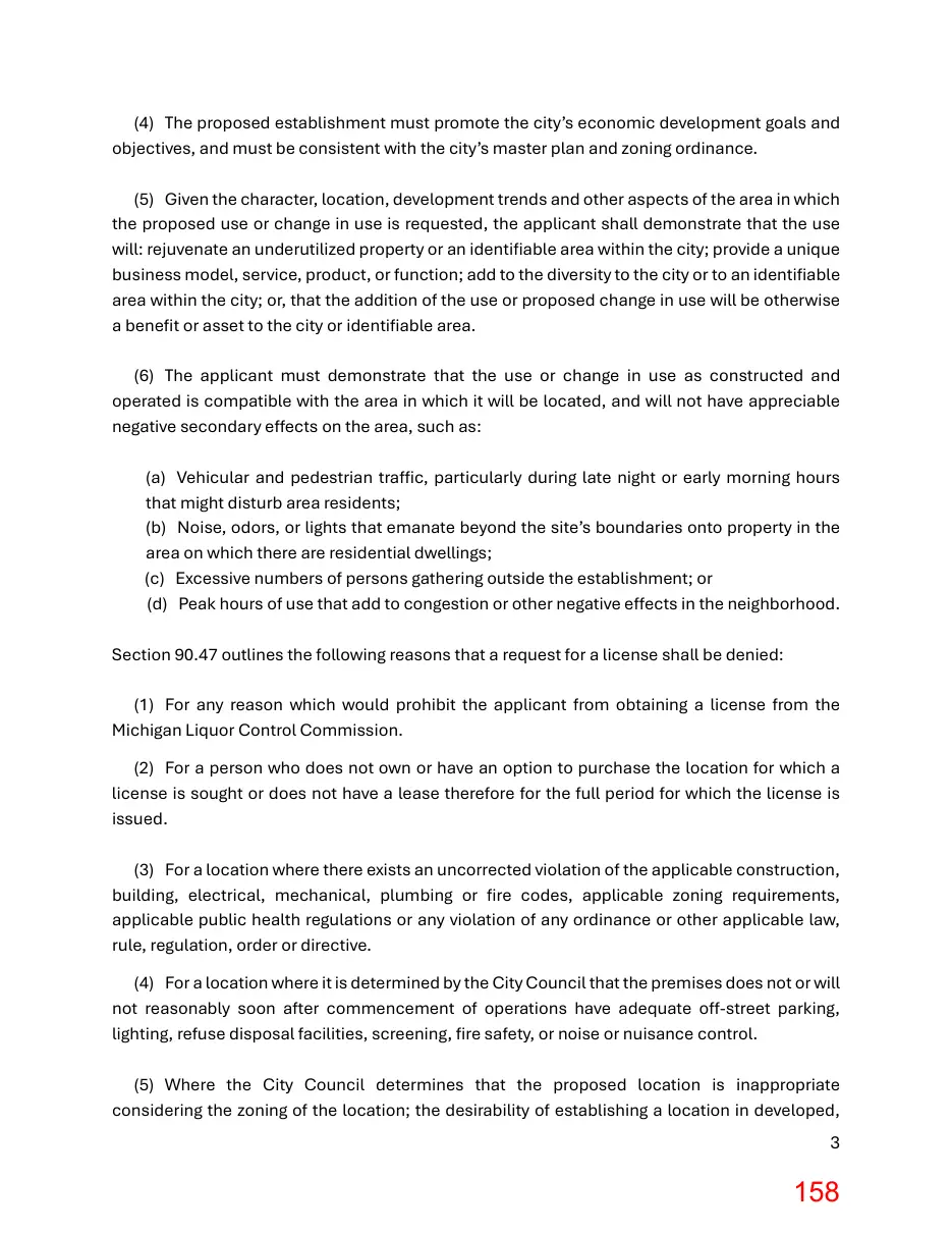 Page 158 of the packet; its text follows