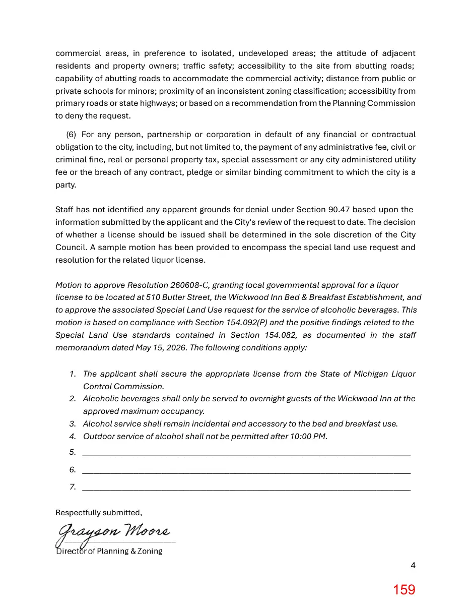 Page 159 of the packet; its text follows