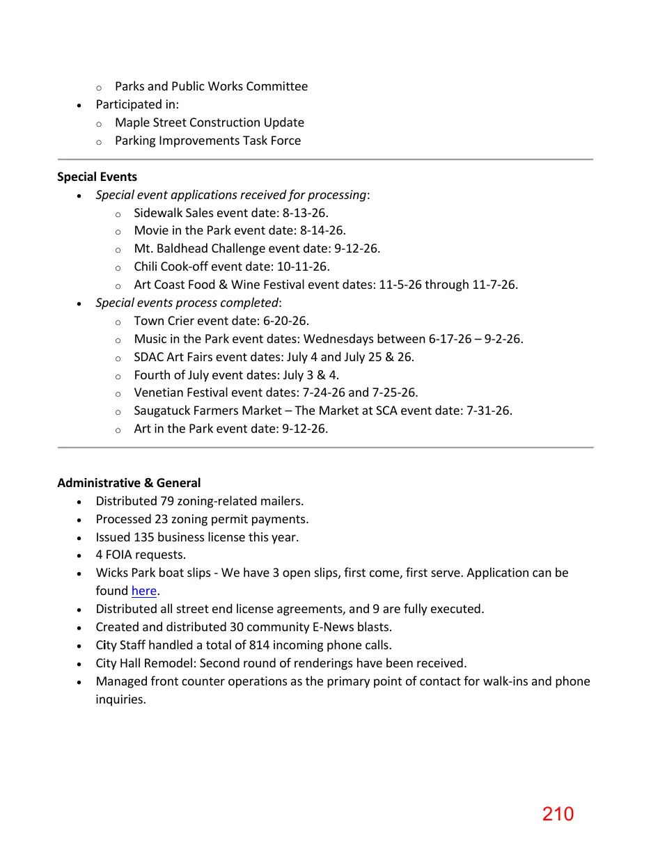 Page 210 of the packet; its text follows