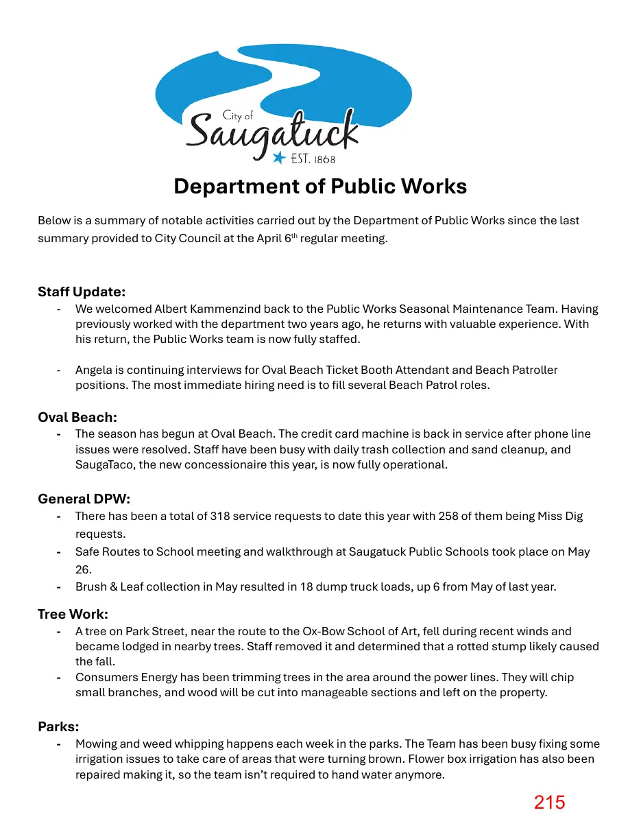 Page 215 of the packet; its text follows