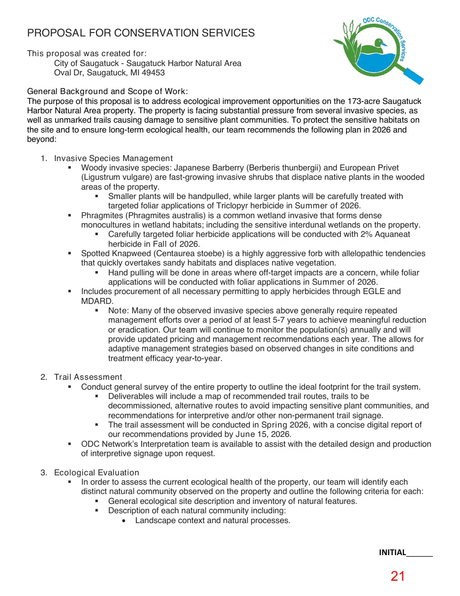Page 21 of the packet; its text follows