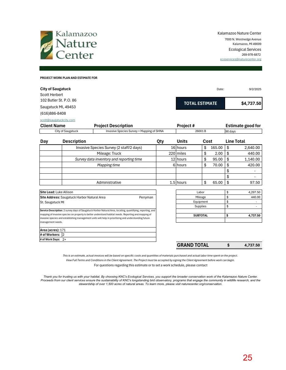 Page 25 of the packet; its text follows