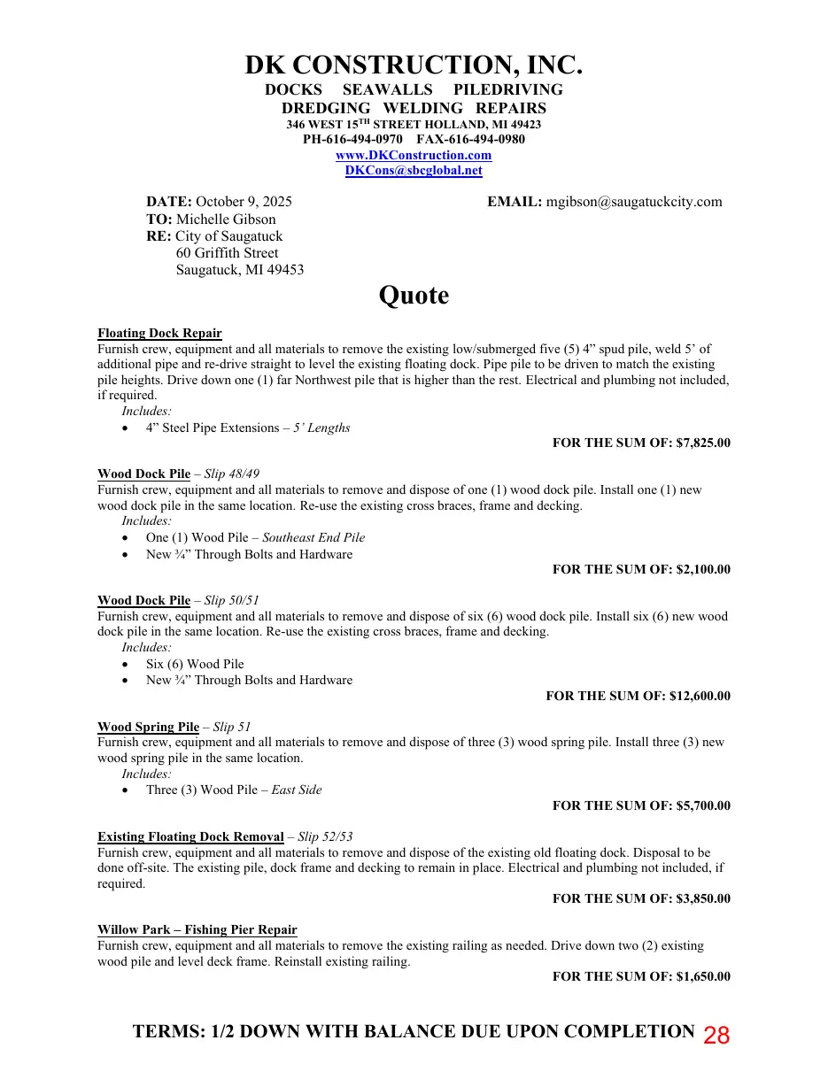 Page 28 of the packet; its text follows