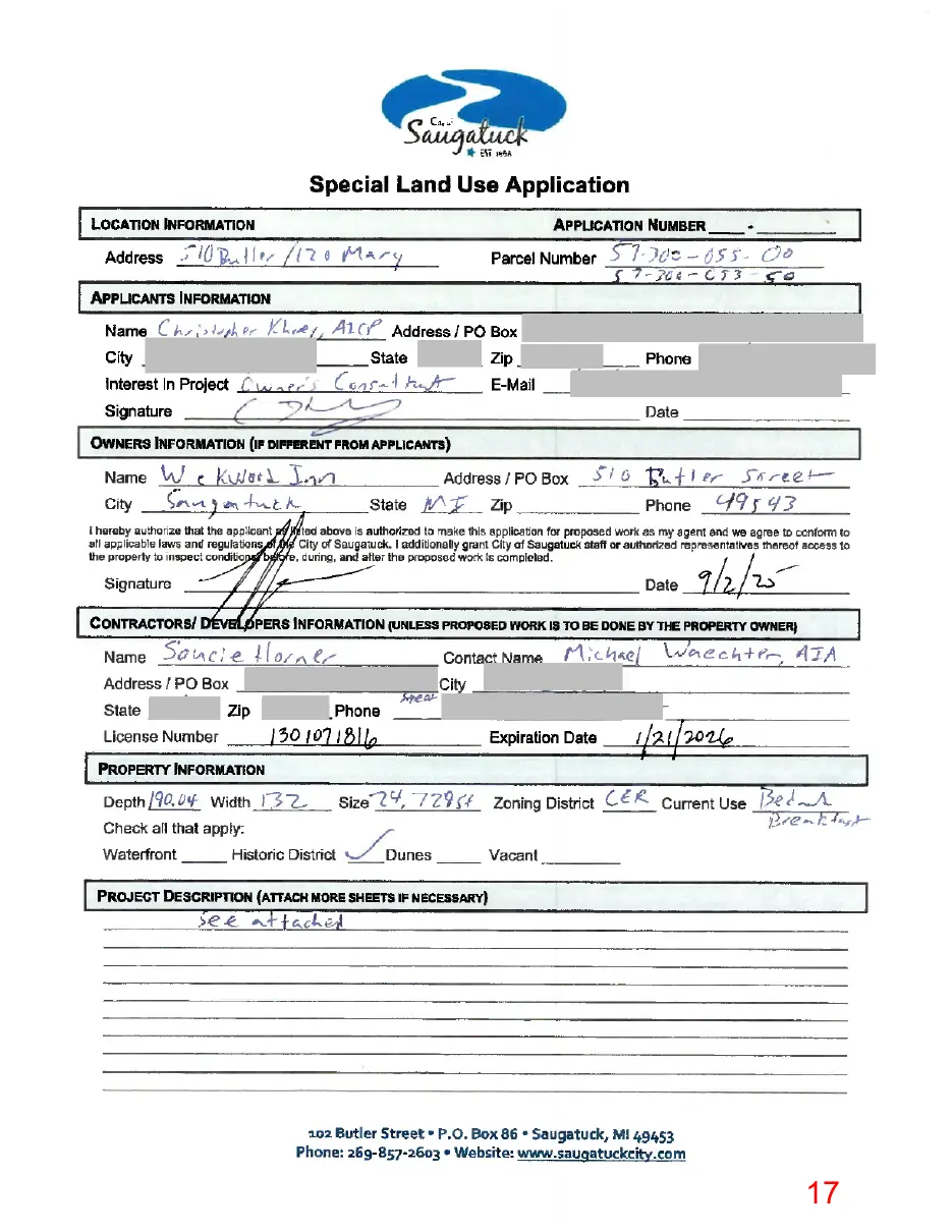 Page 17 of the packet, a scanned page