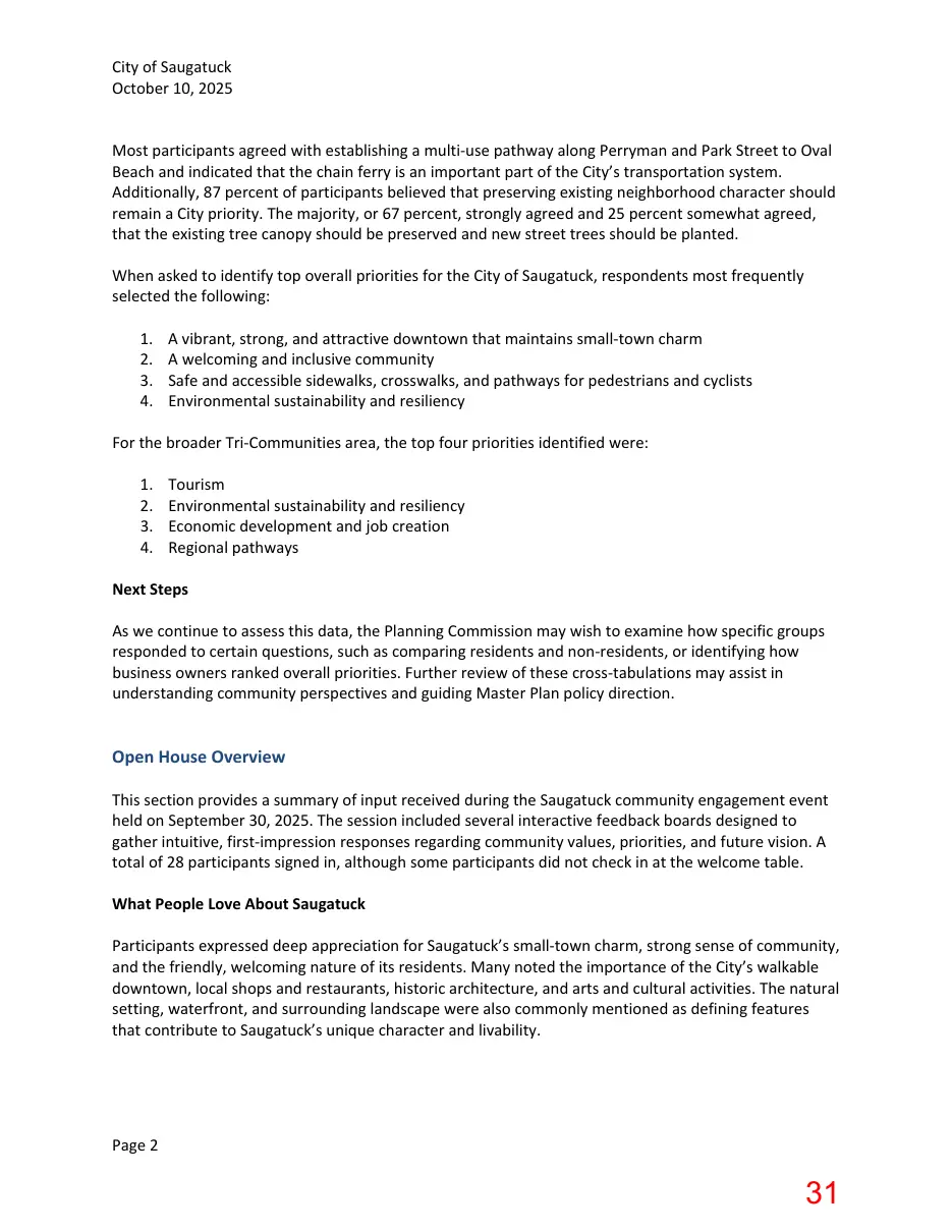 Page 31 of the packet; its text follows
