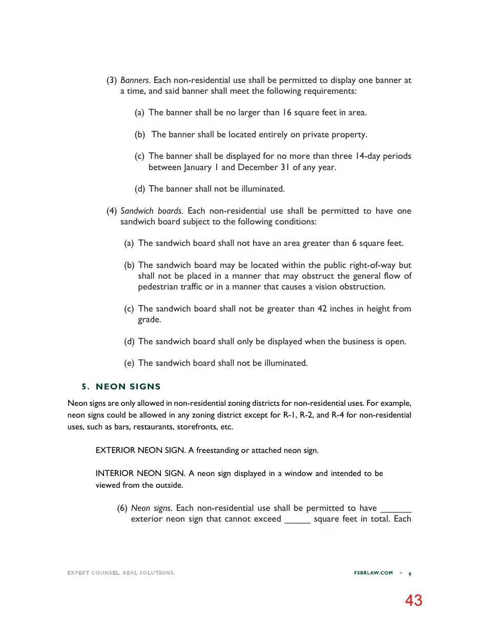 Page 43 of the packet; its text follows