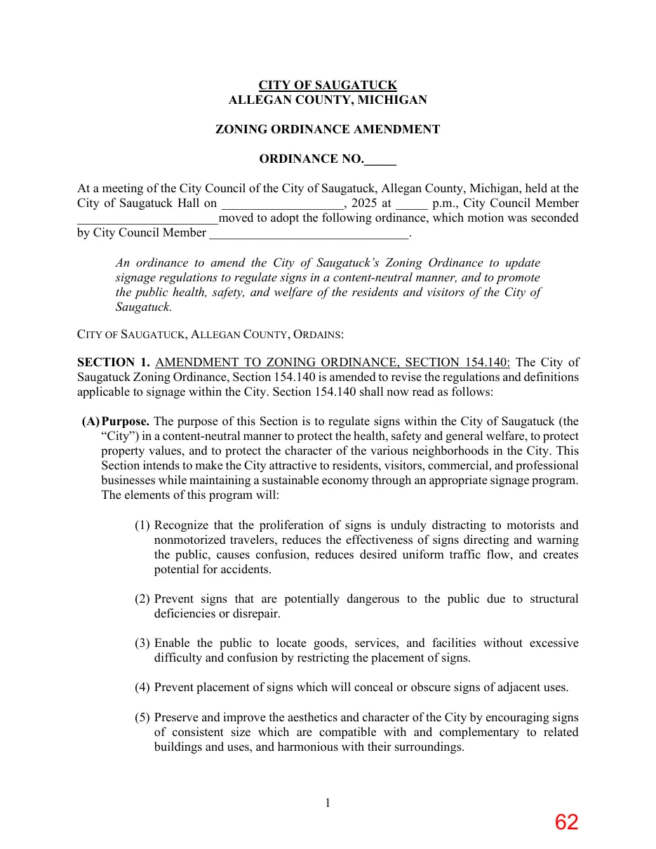 Page 62 of the packet; its text follows