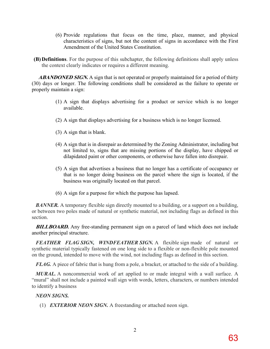 Page 63 of the packet; its text follows