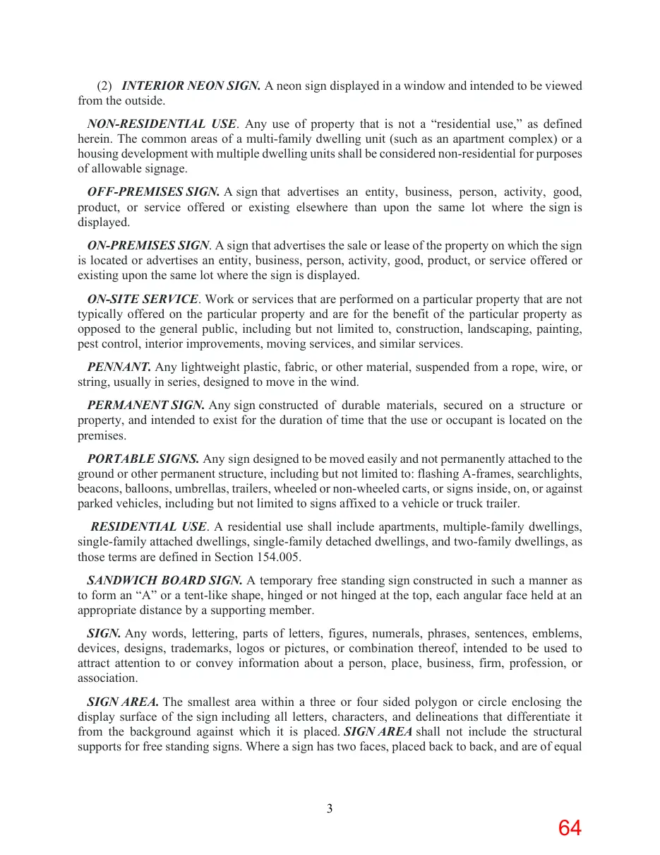 Page 64 of the packet; its text follows