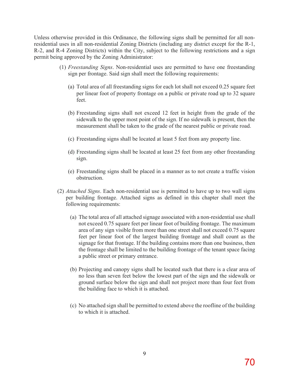 Page 70 of the packet; its text follows