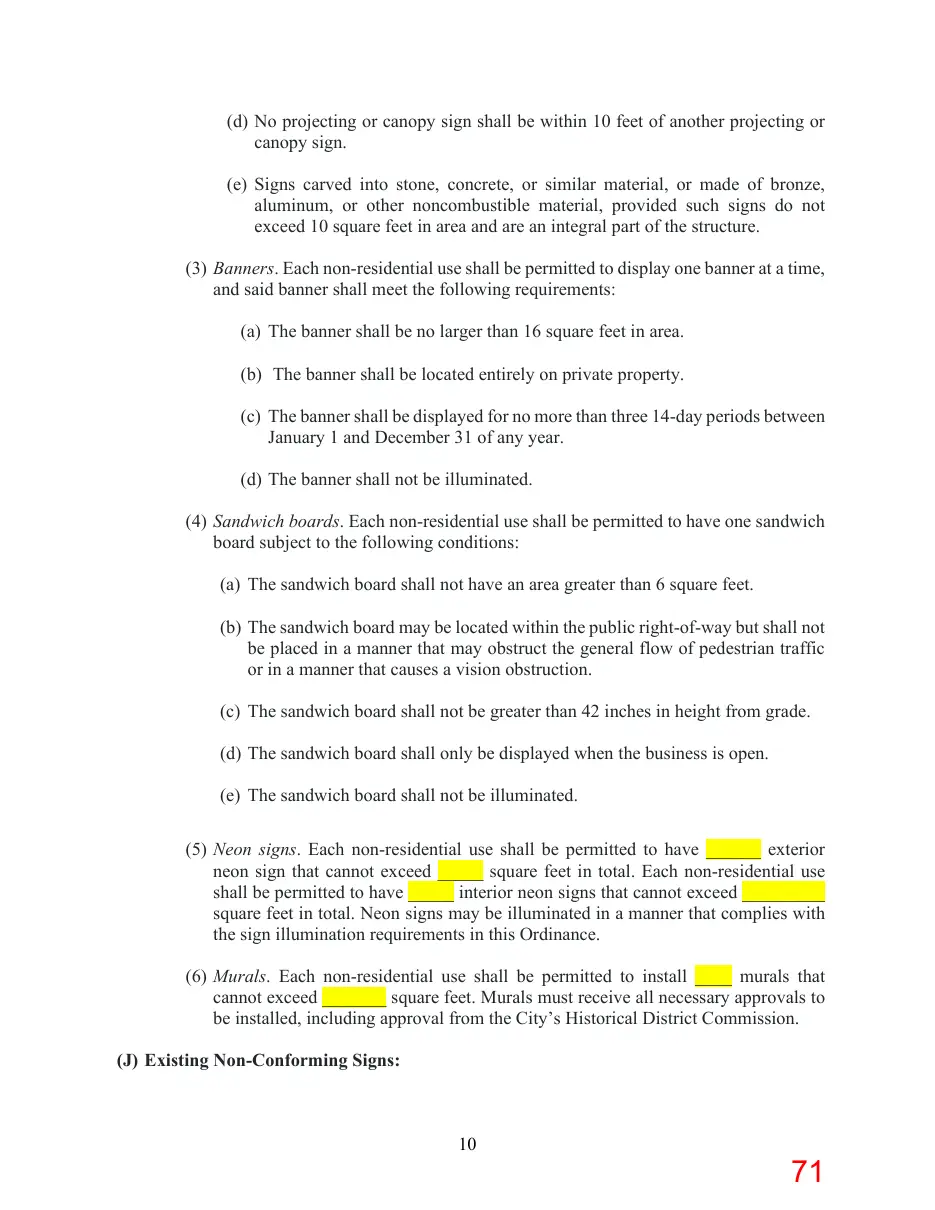 Page 71 of the packet; its text follows