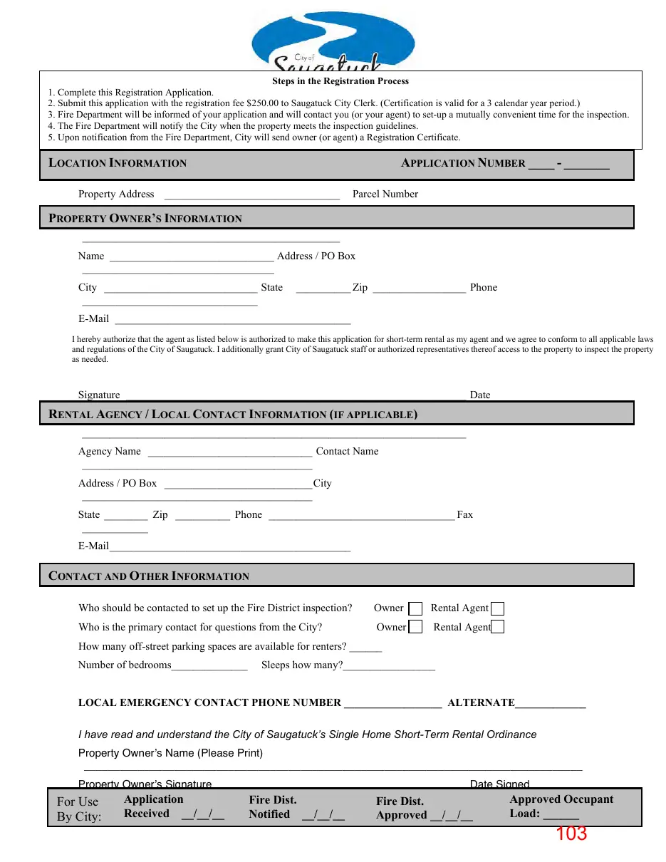 Page 103 of the packet; its text follows