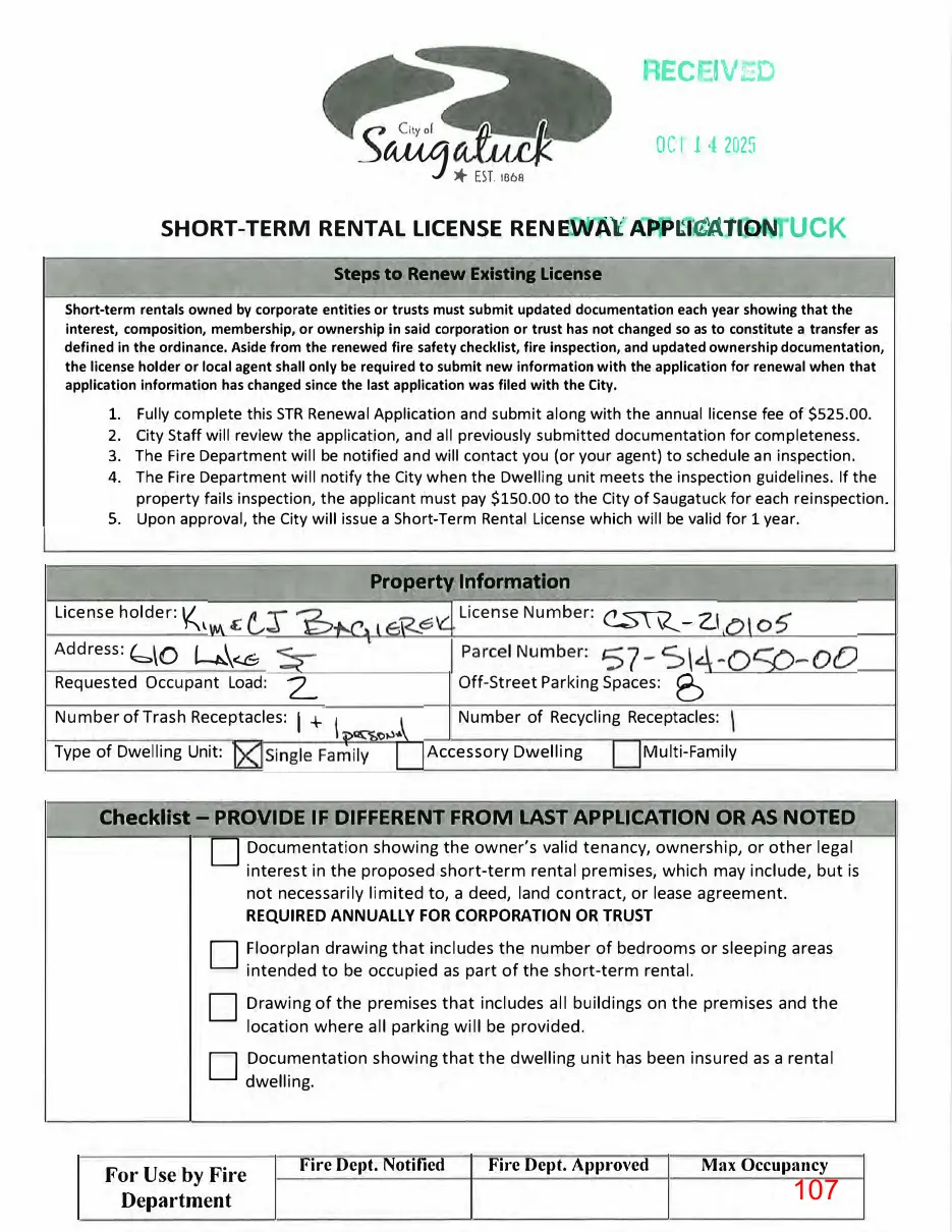 Page 107 of the packet; its text follows