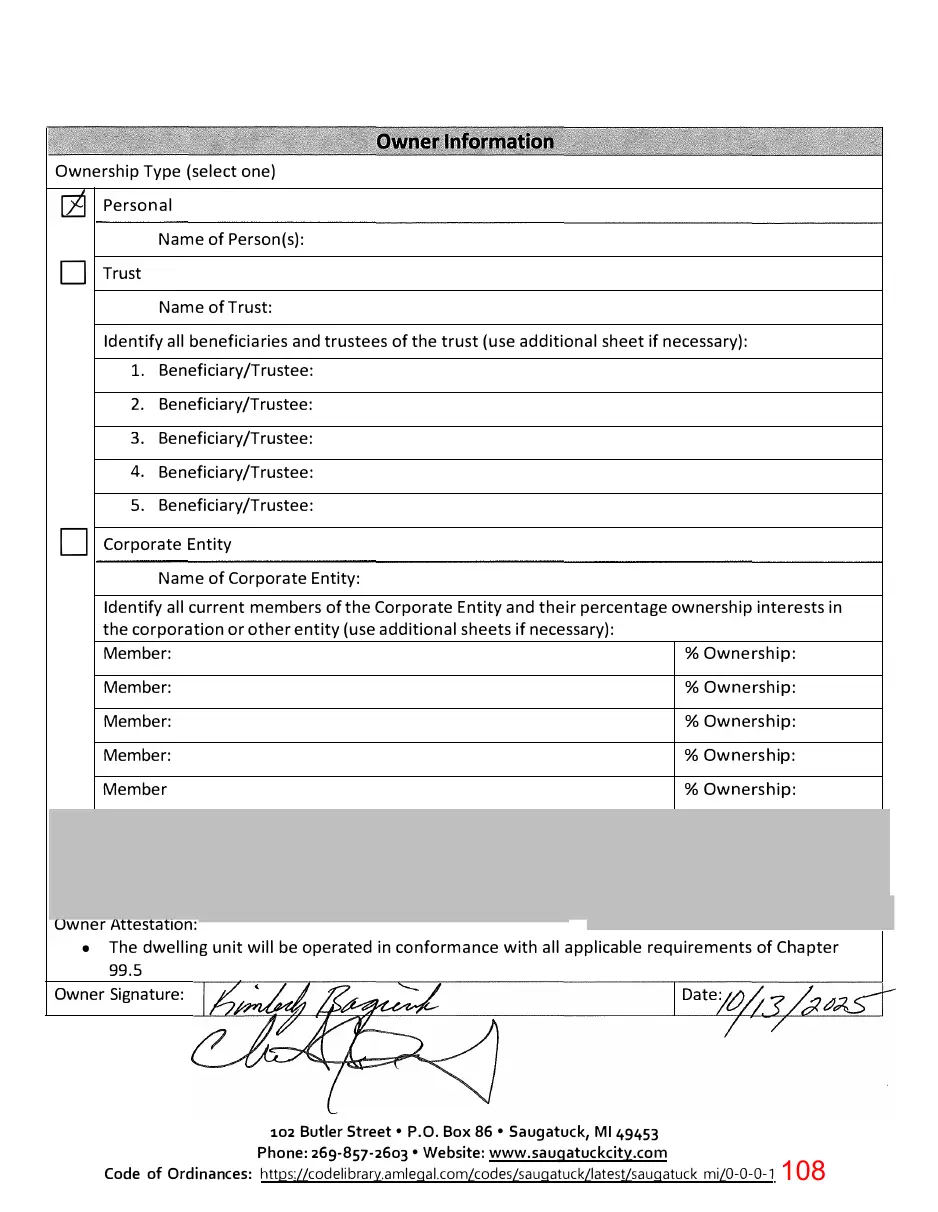 Page 108 of the packet; its text follows