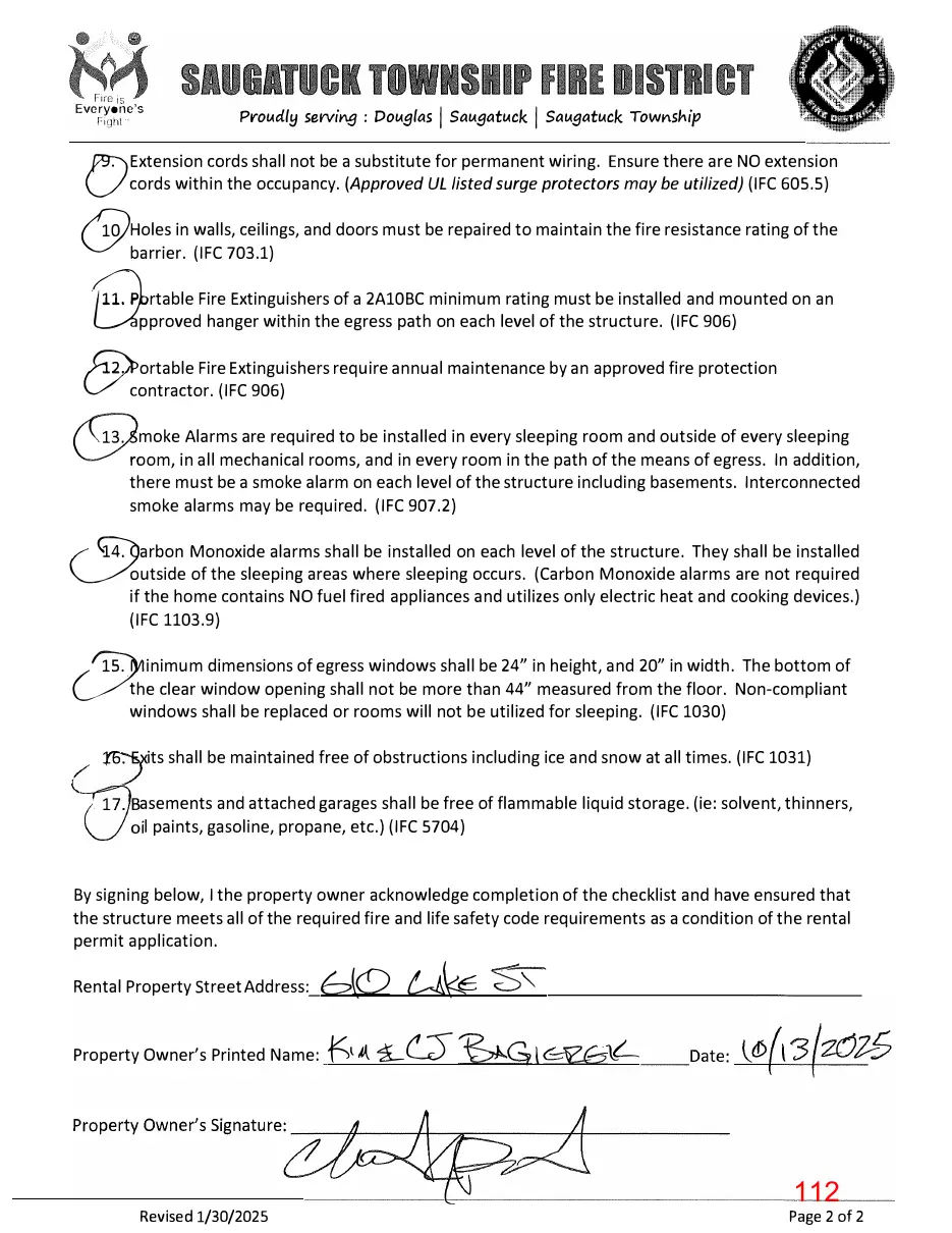 Page 112 of the packet; its text follows
