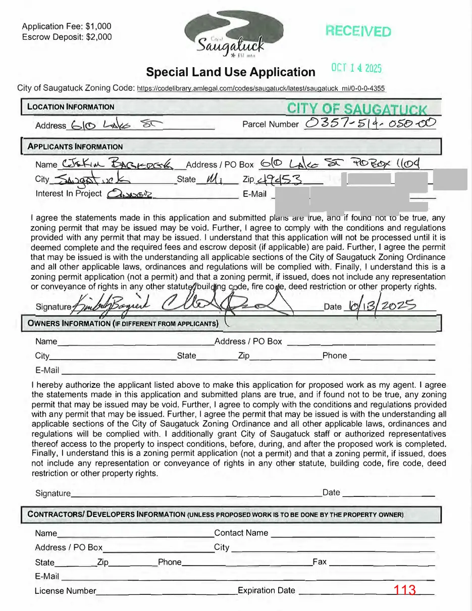 Page 113 of the packet; its text follows