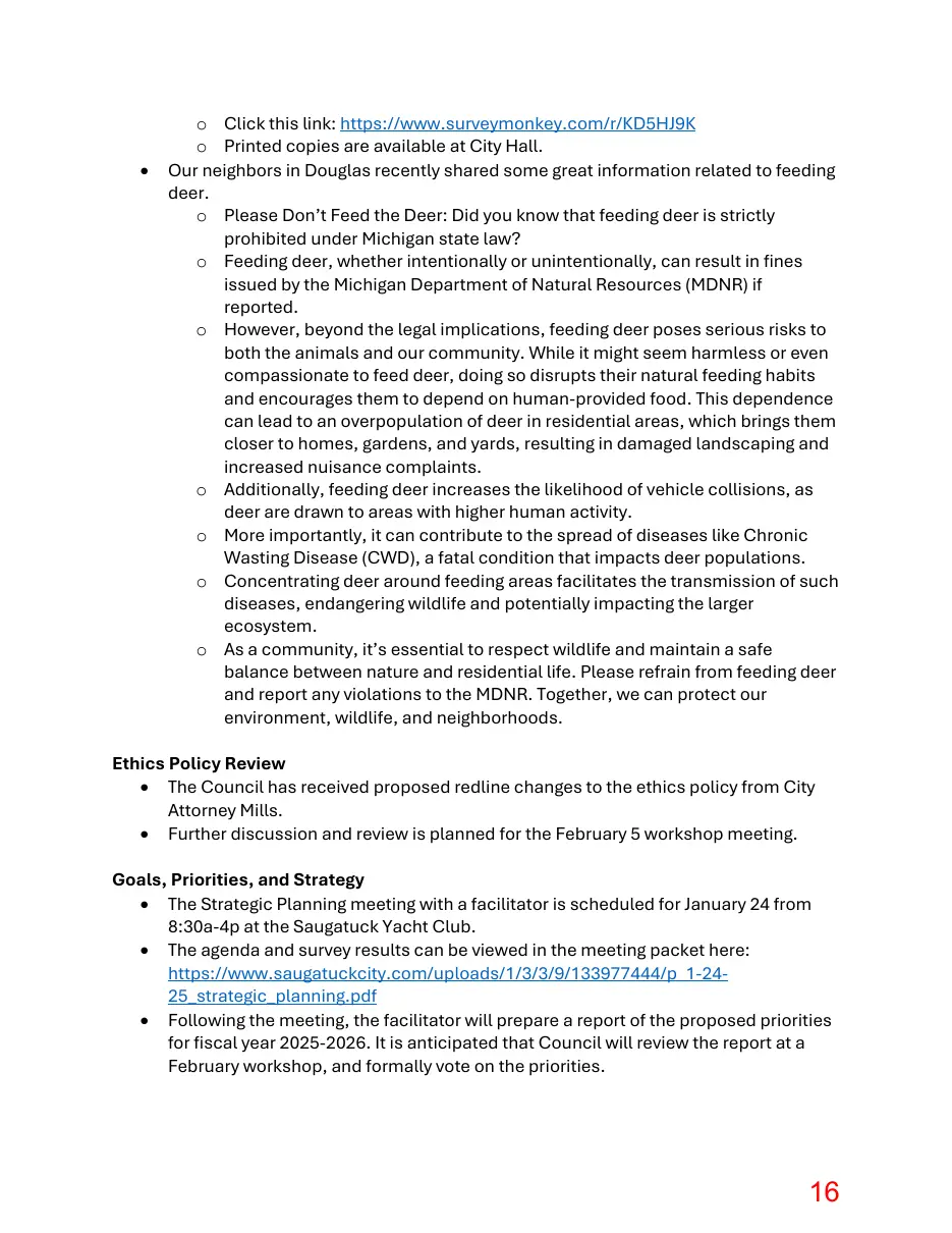 Page 16 of the packet; its text follows