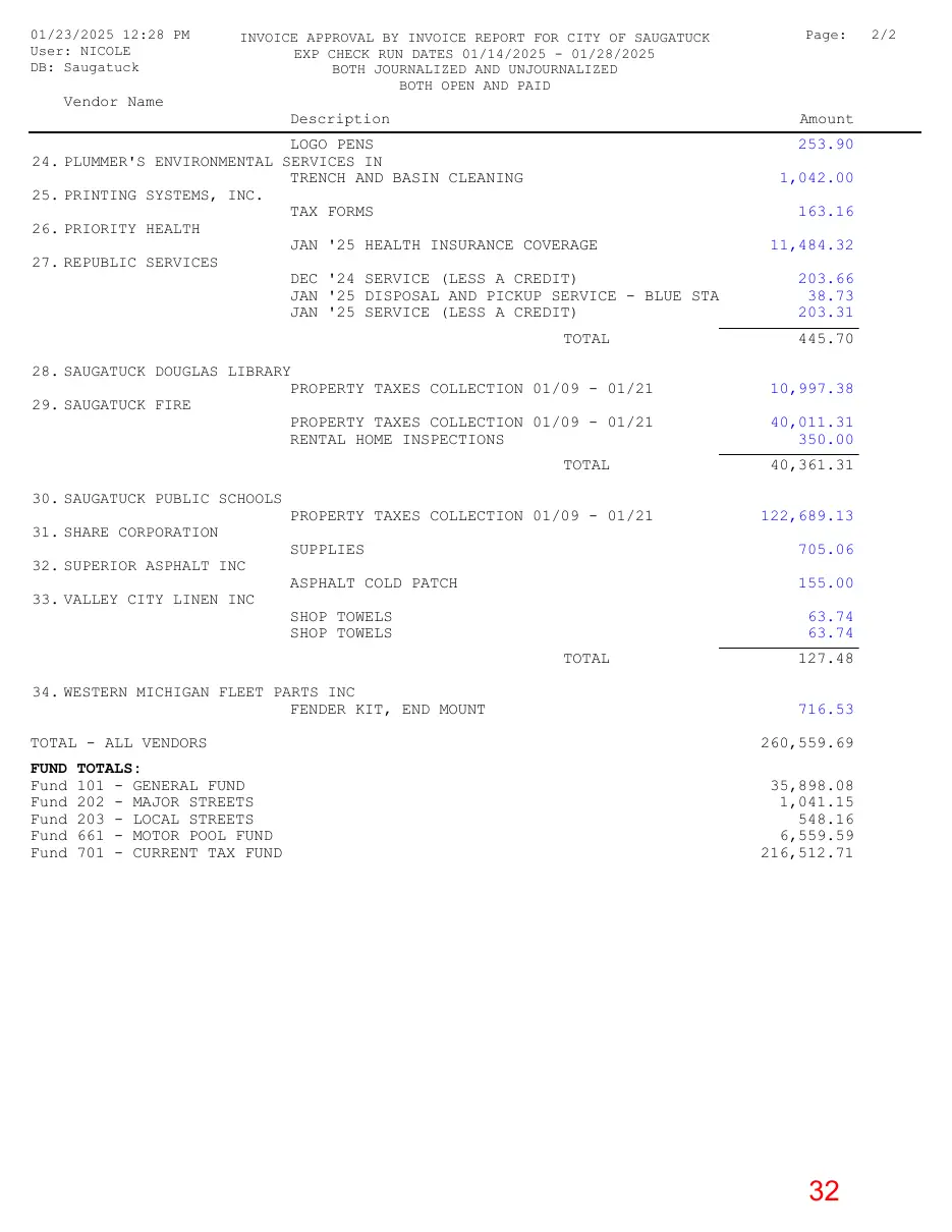 Page 32 of the packet; its text follows