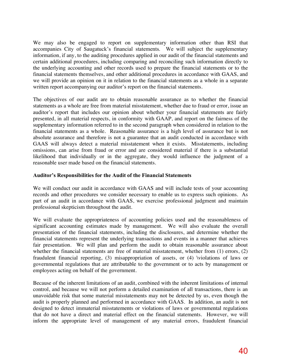 Page 40 of the packet; its text follows