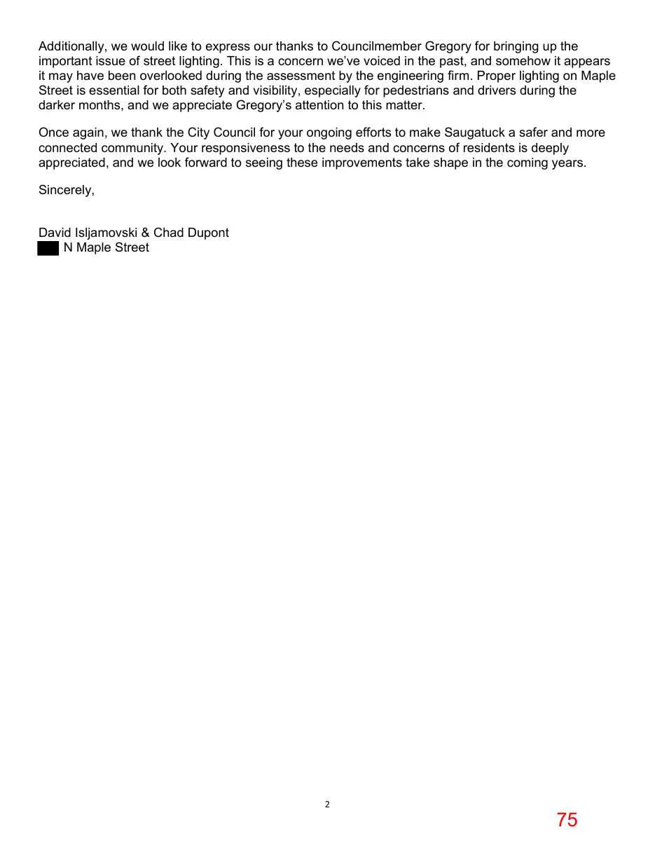 Page 75 of the packet; its text follows