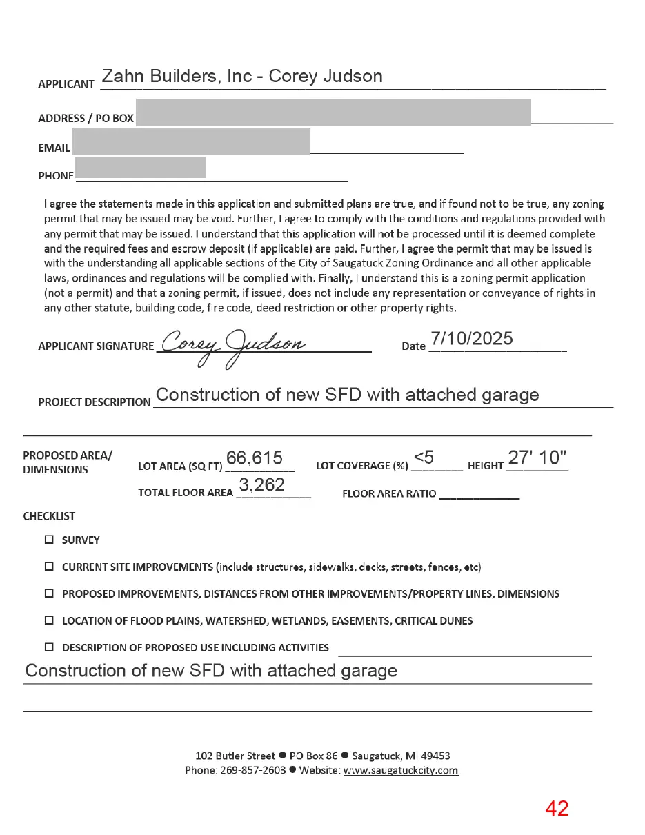 Page 42 of the packet, a scanned page