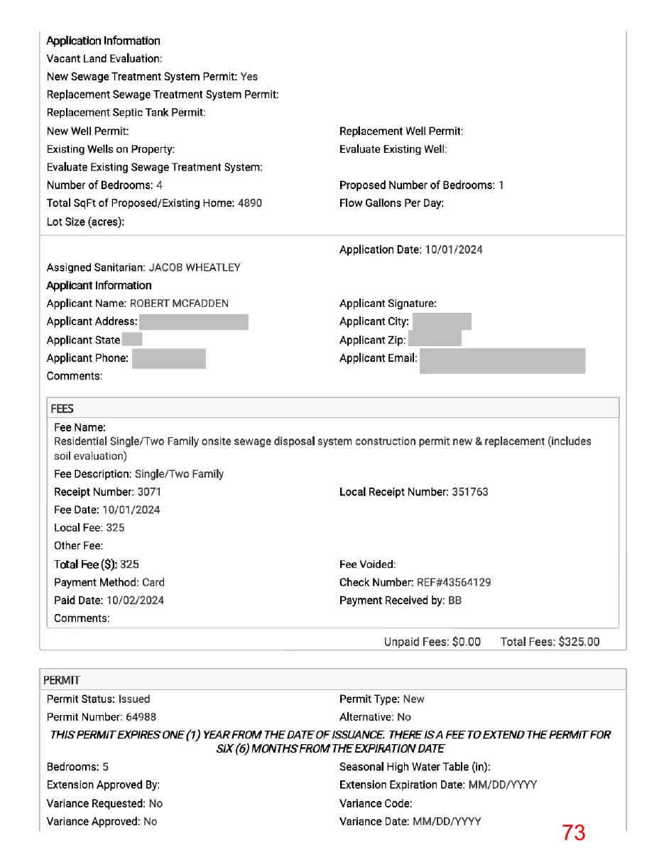 Page 73 of the packet, a scanned page