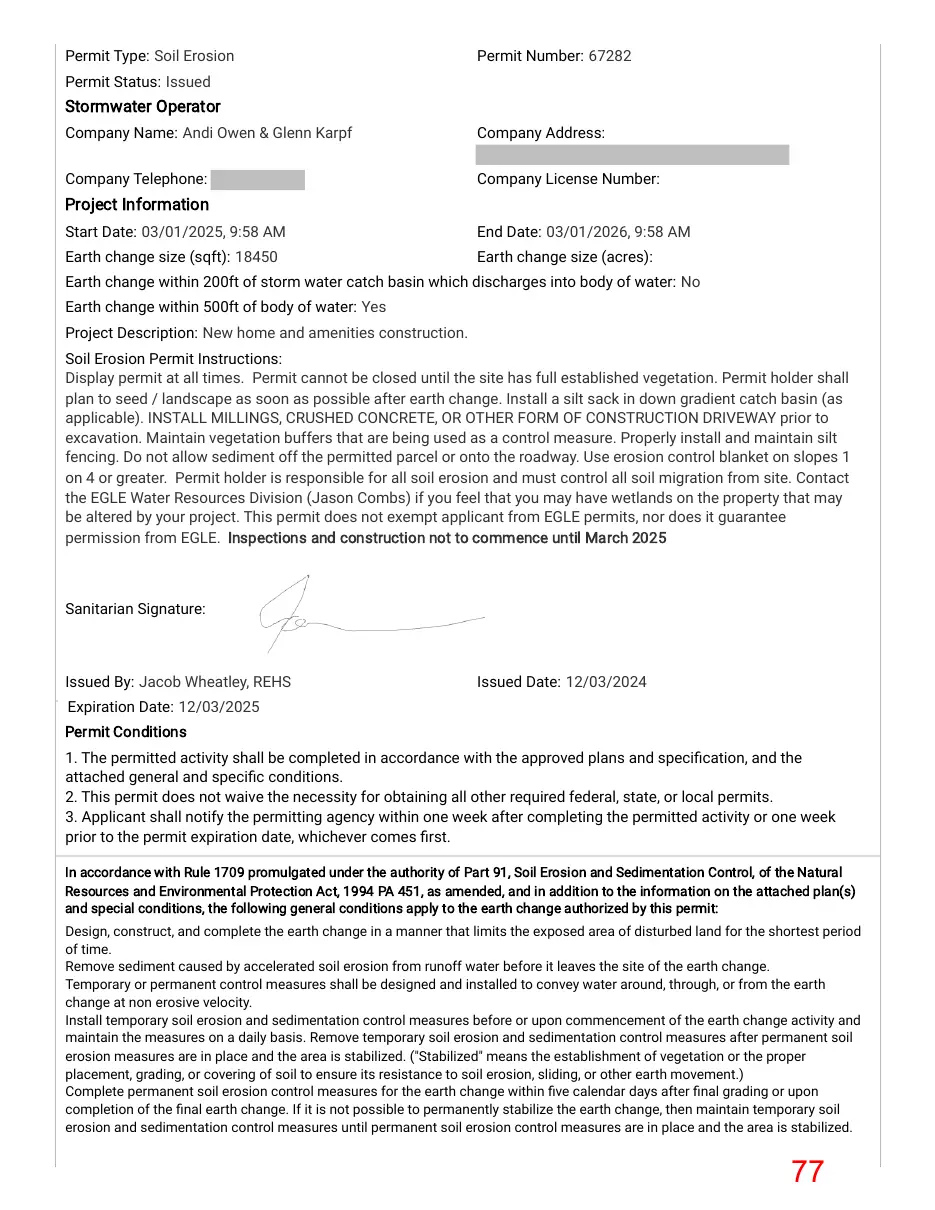Page 77 of the packet; its text follows
