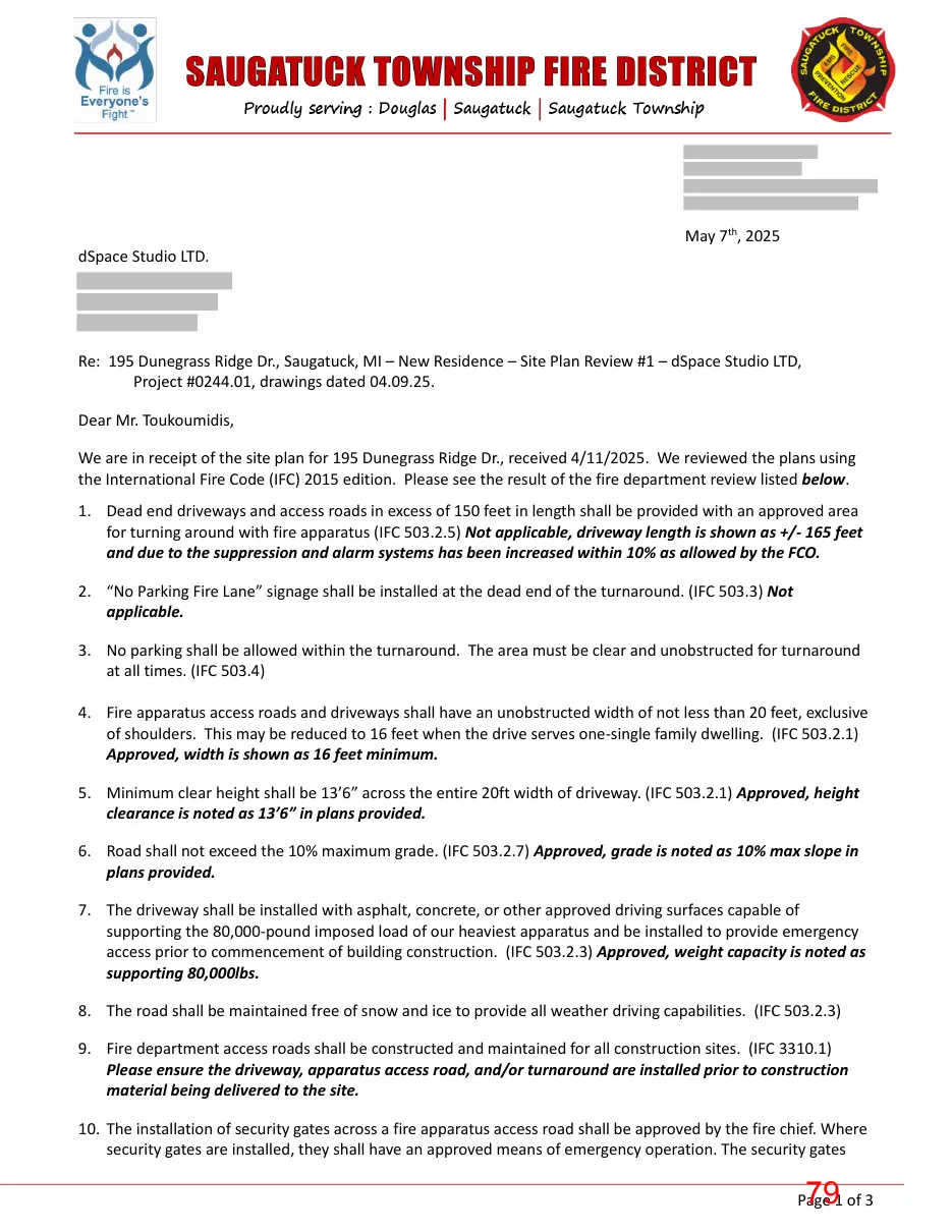 Page 79 of the packet; its text follows
