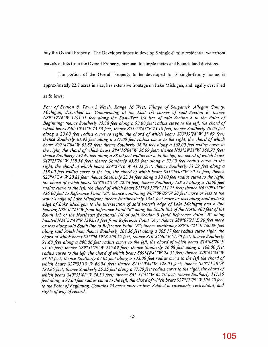 Page 105 of the packet; its text follows