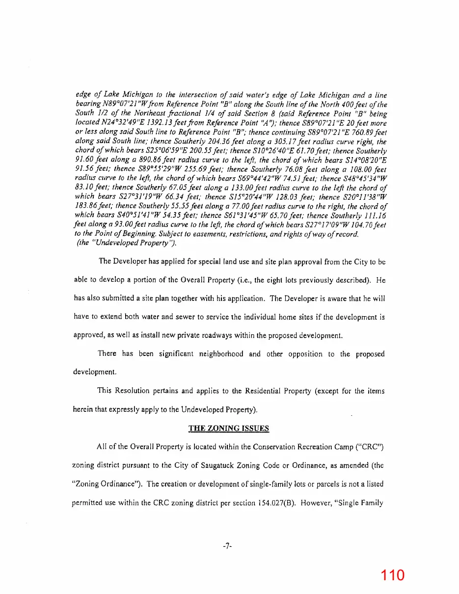 Page 110 of the packet; its text follows