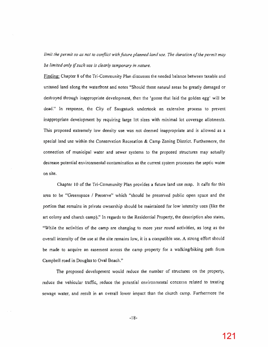 Page 121 of the packet; its text follows