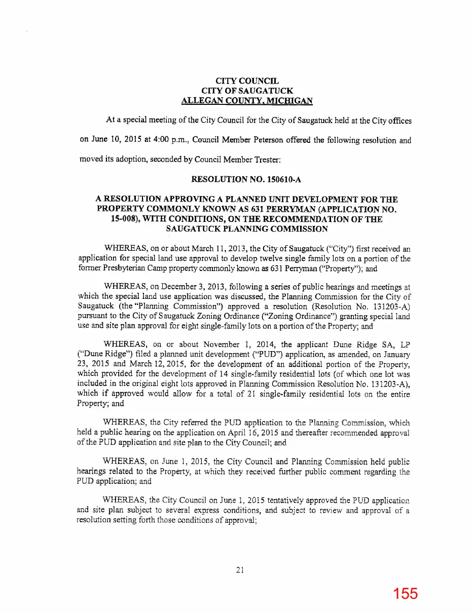 Page 155 of the packet; its text follows