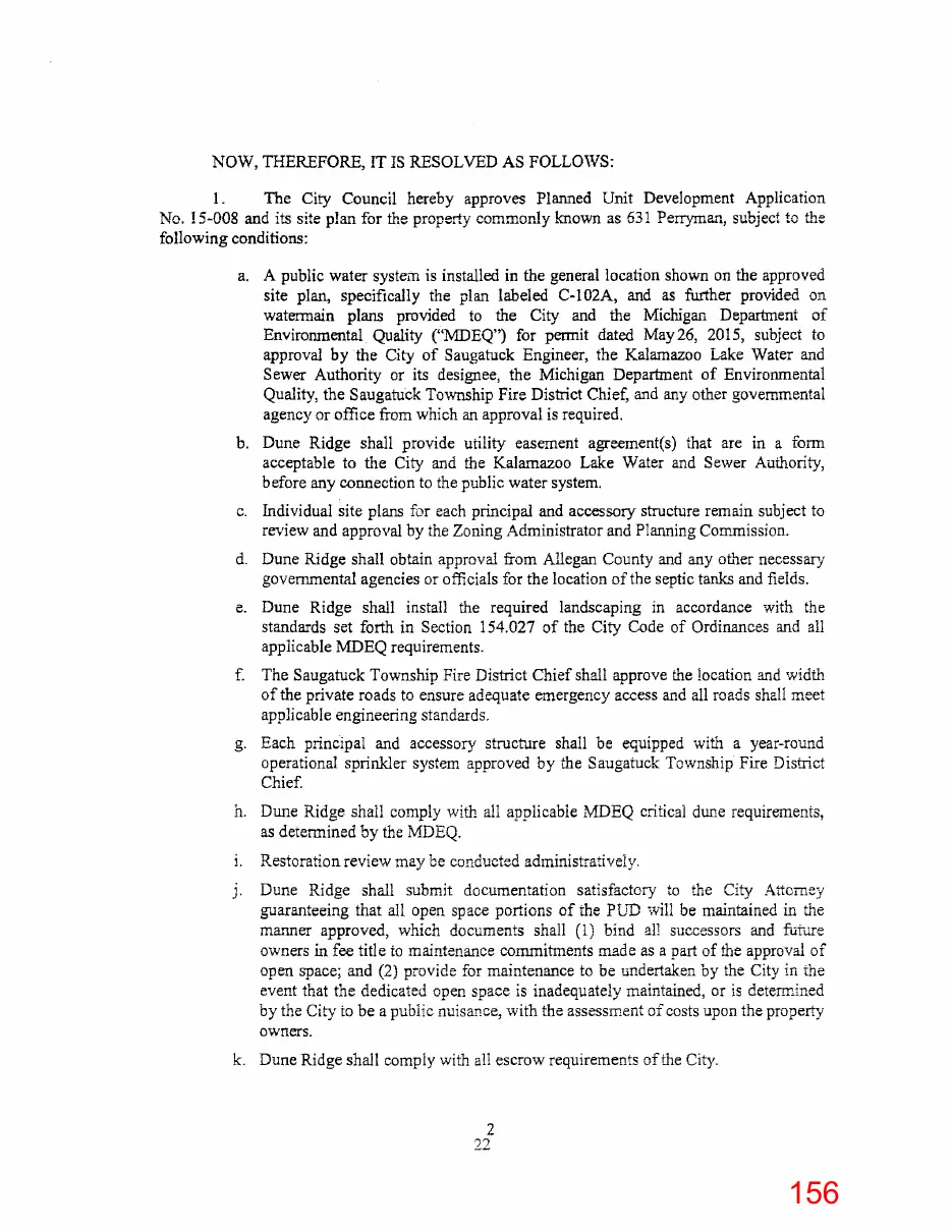 Page 156 of the packet; its text follows