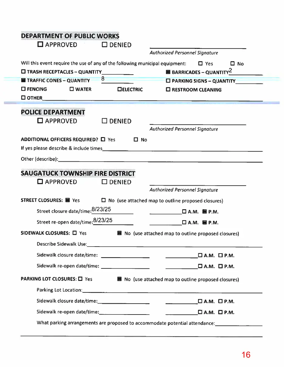 Page 16 of the packet, a scanned page