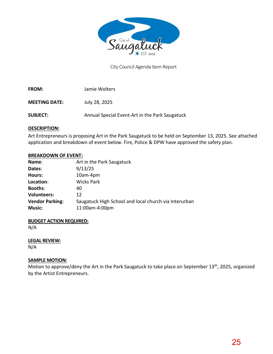 Page 25 of the packet; its text follows