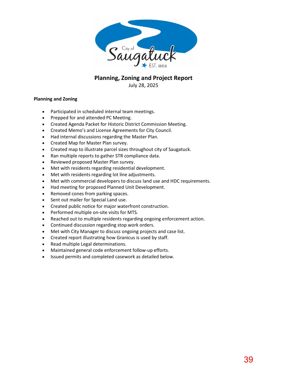 Page 39 of the packet; its text follows
