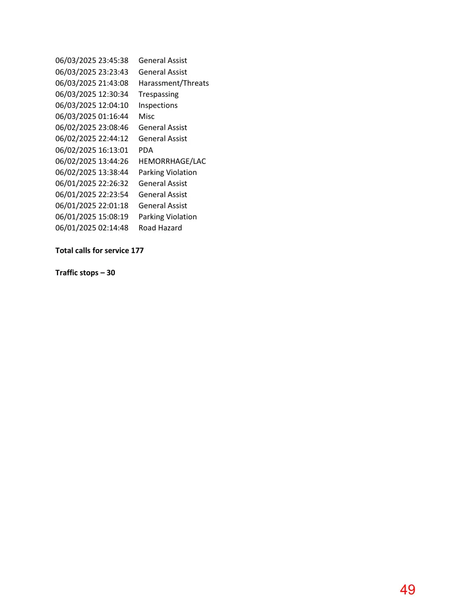 Page 49 of the packet; its text follows