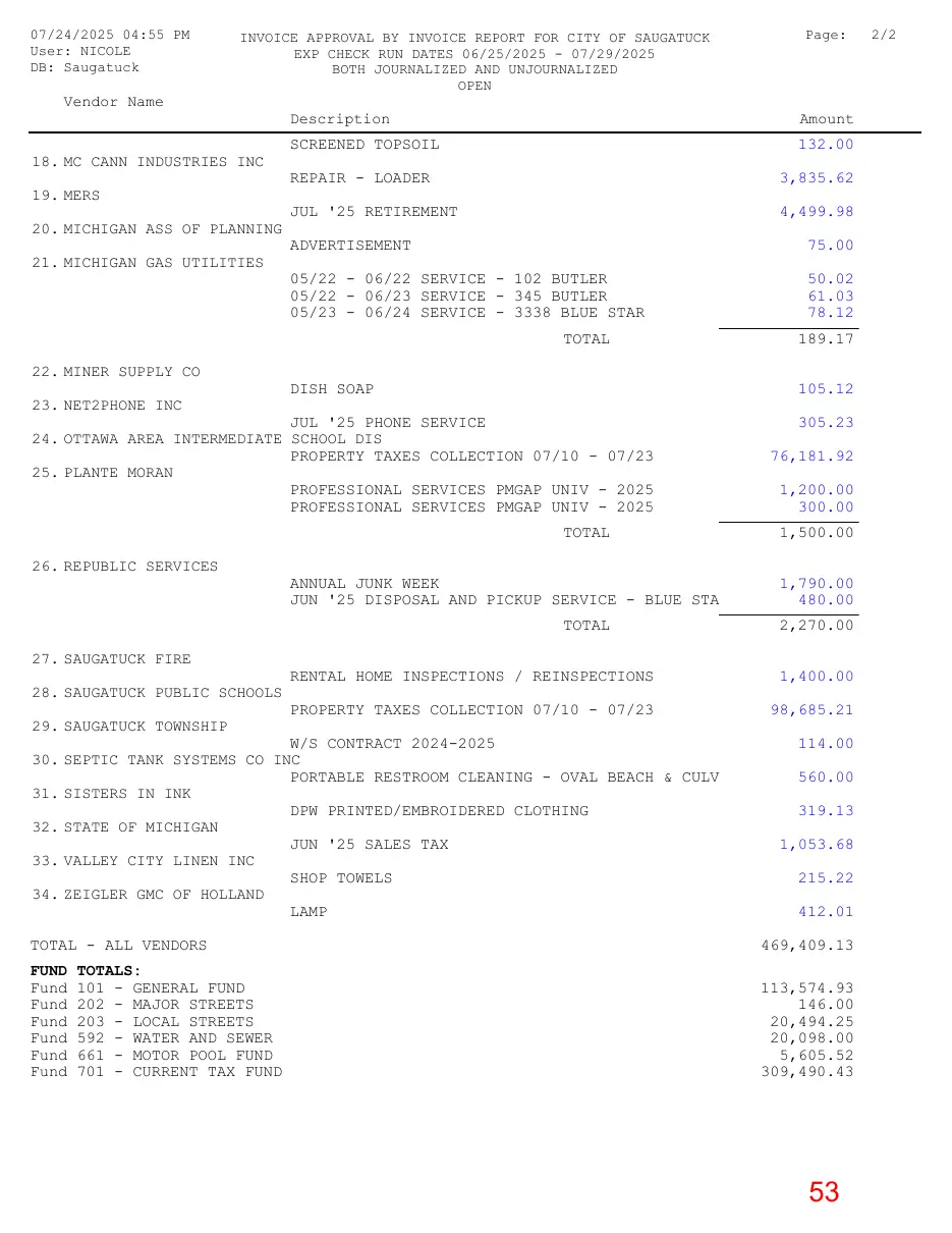 Page 53 of the packet; its text follows