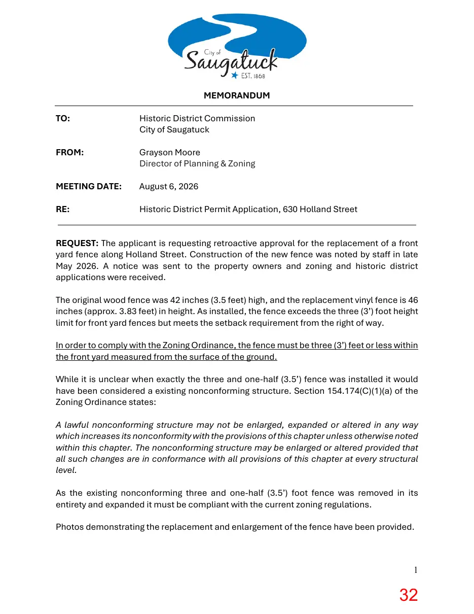 Page 32 of the packet; its text follows
