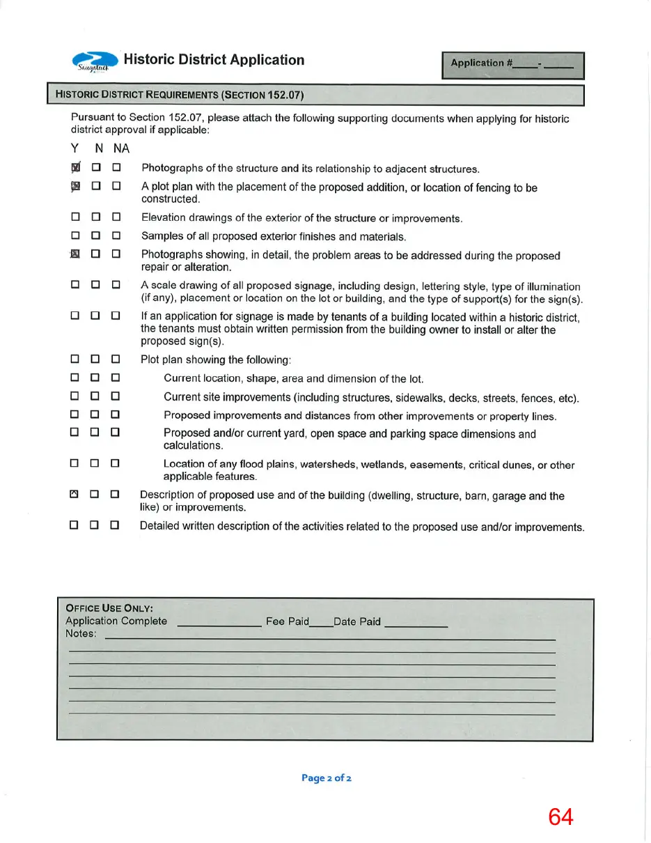 Page 64 of the packet, a scanned page