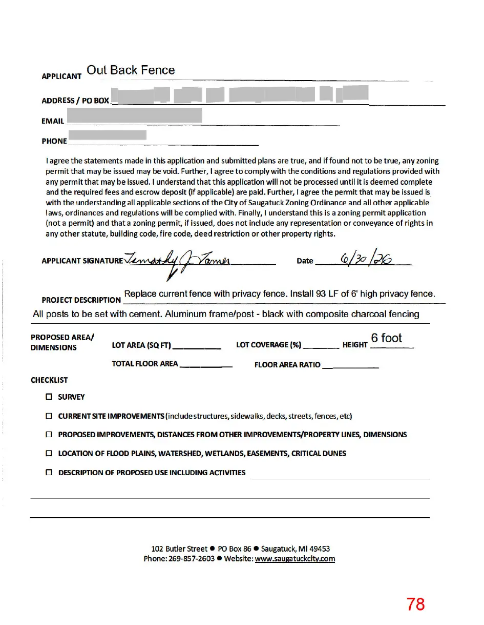 Page 78 of the packet, a scanned page